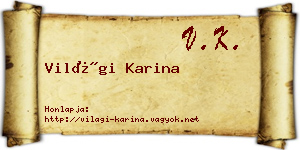 Világi Karina névjegykártya